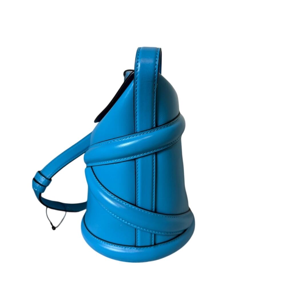 Alexander McQueen Curve Small Crossbody Bag Blue Calfskin Leather - Picture 5 of 9